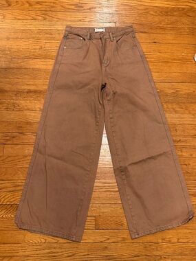 Free People Wide Leg Brown Pants
